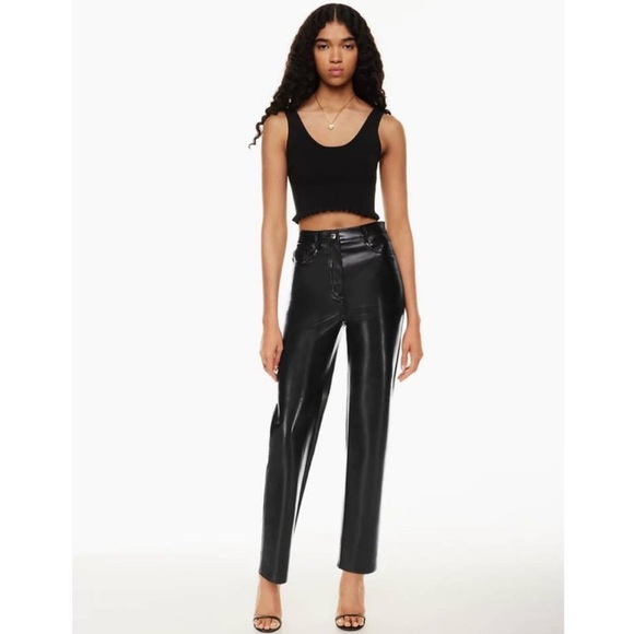 Aritzia Wilfred Melina Straight Leg Vegan Leather Pants - Picture 2 of 10